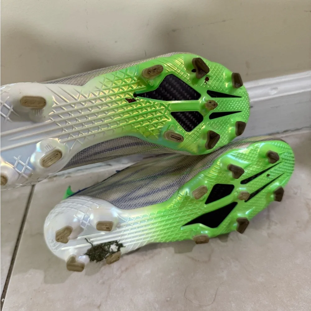 Adidas Blue and Green Soccer Cleats
